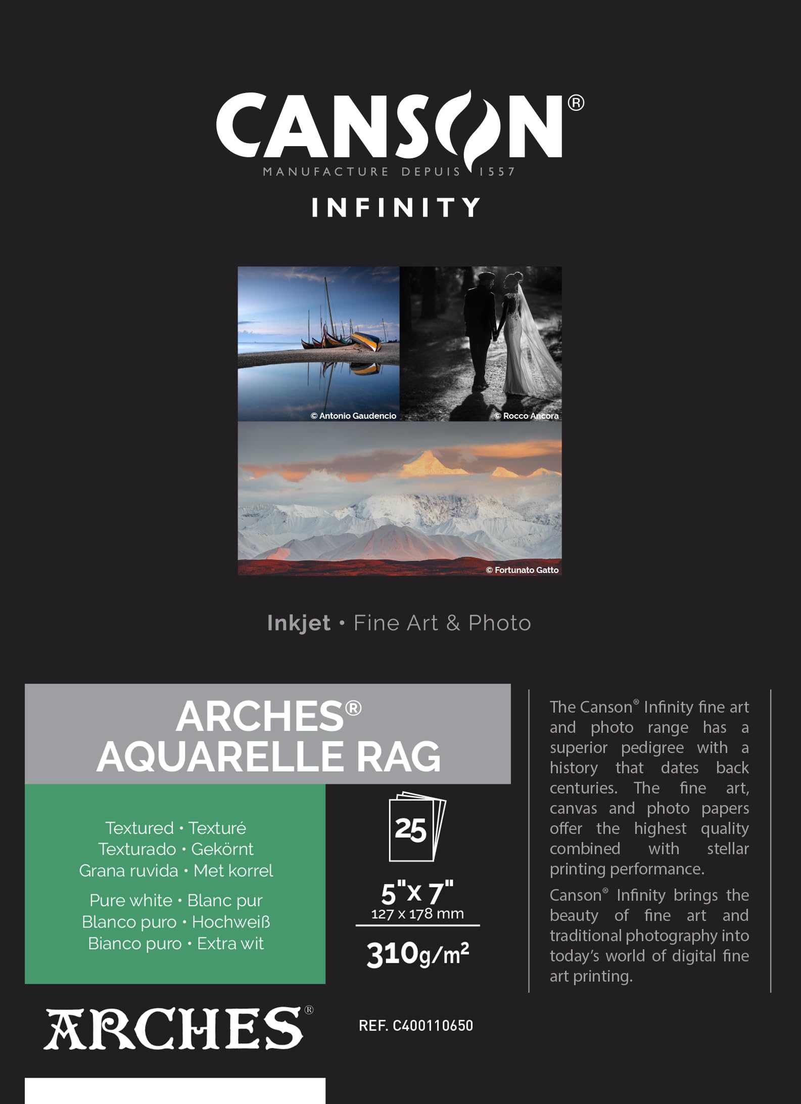 Amazon.com: Canson Infinity Arches® Aquarelle Rag Watercolor
